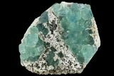 Blue-Green Fluorite on Quartz Crystals - China #125316-1